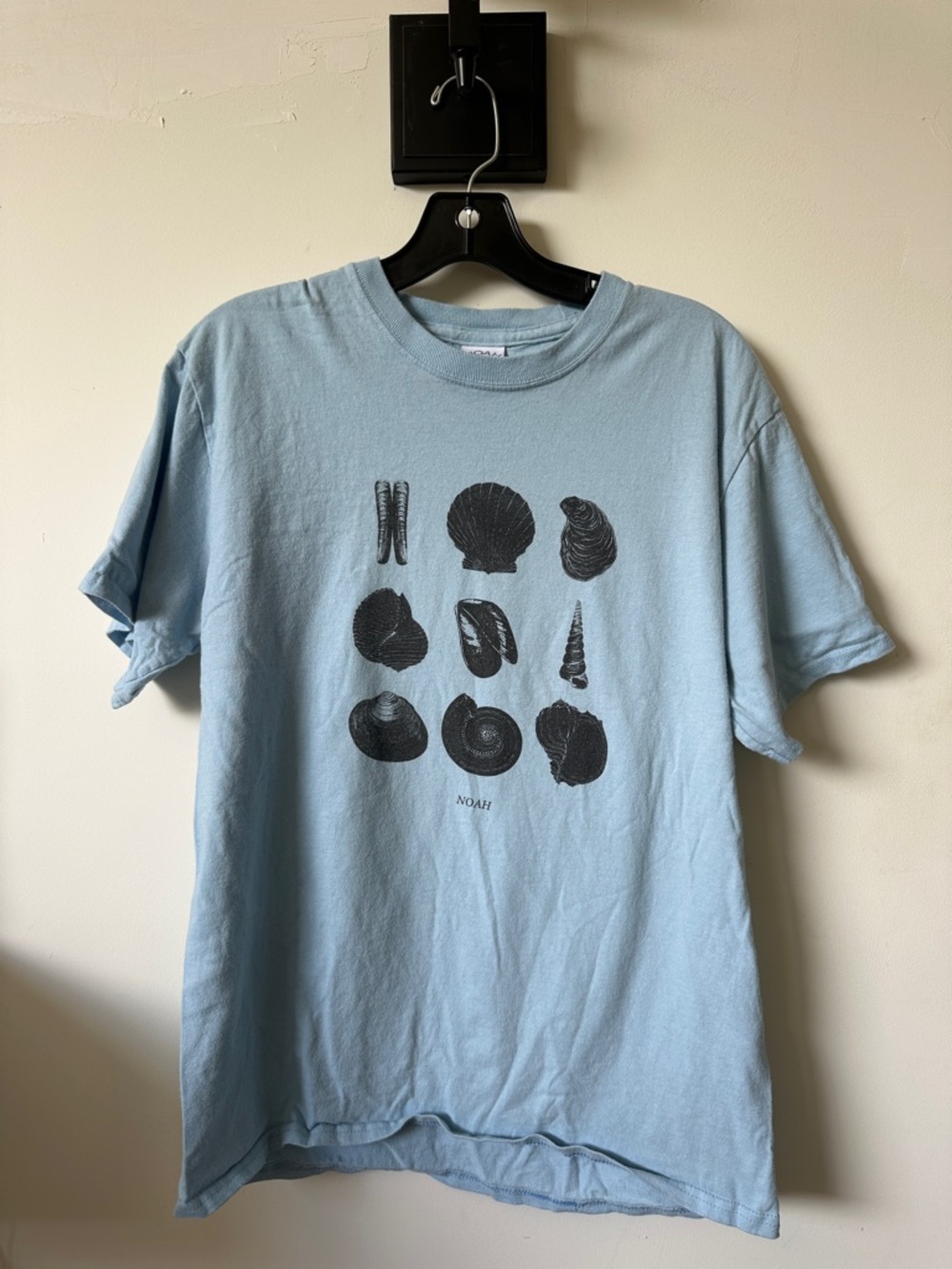 Noah NYC Light Blue Short Sleeve Tee with Shell Graphic